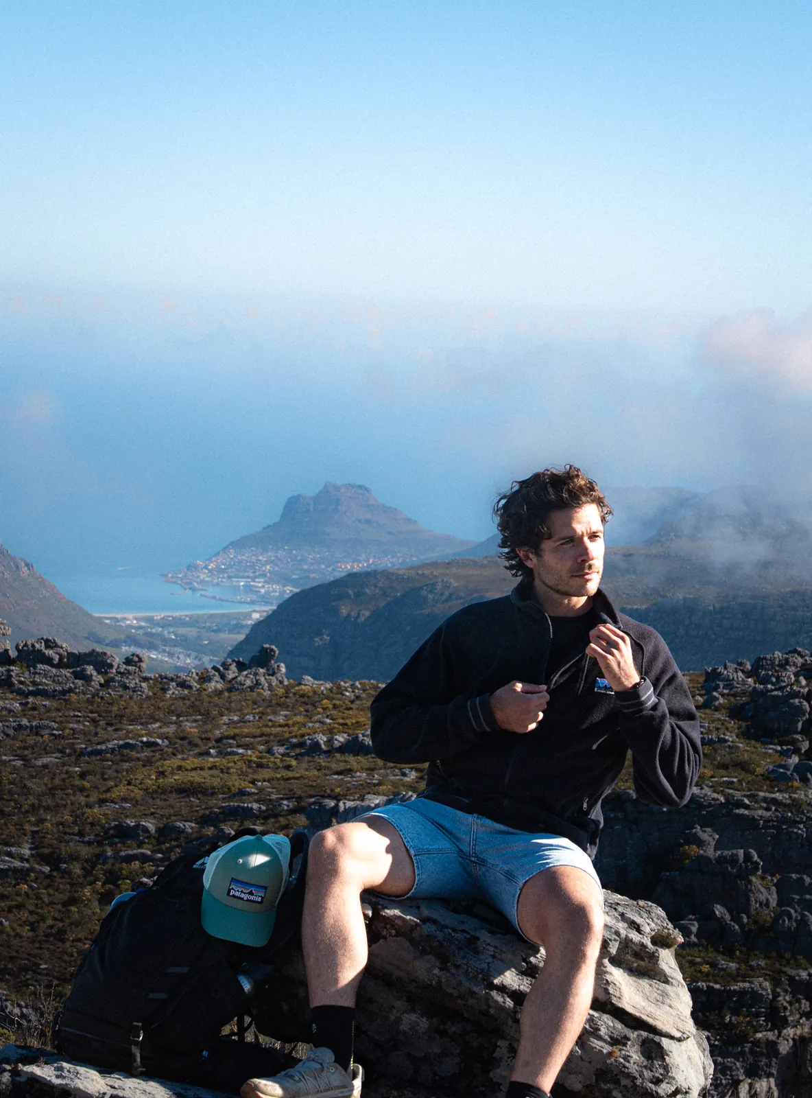 Portrait in the mountains above Cape Town bay